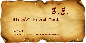 Biczó Erzsébet névjegykártya